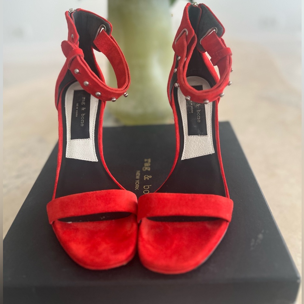 Reg & Bone Red Suede Tamara Sandal in size 7